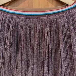 Elegant Purple Skirt with Multicolor Waistband